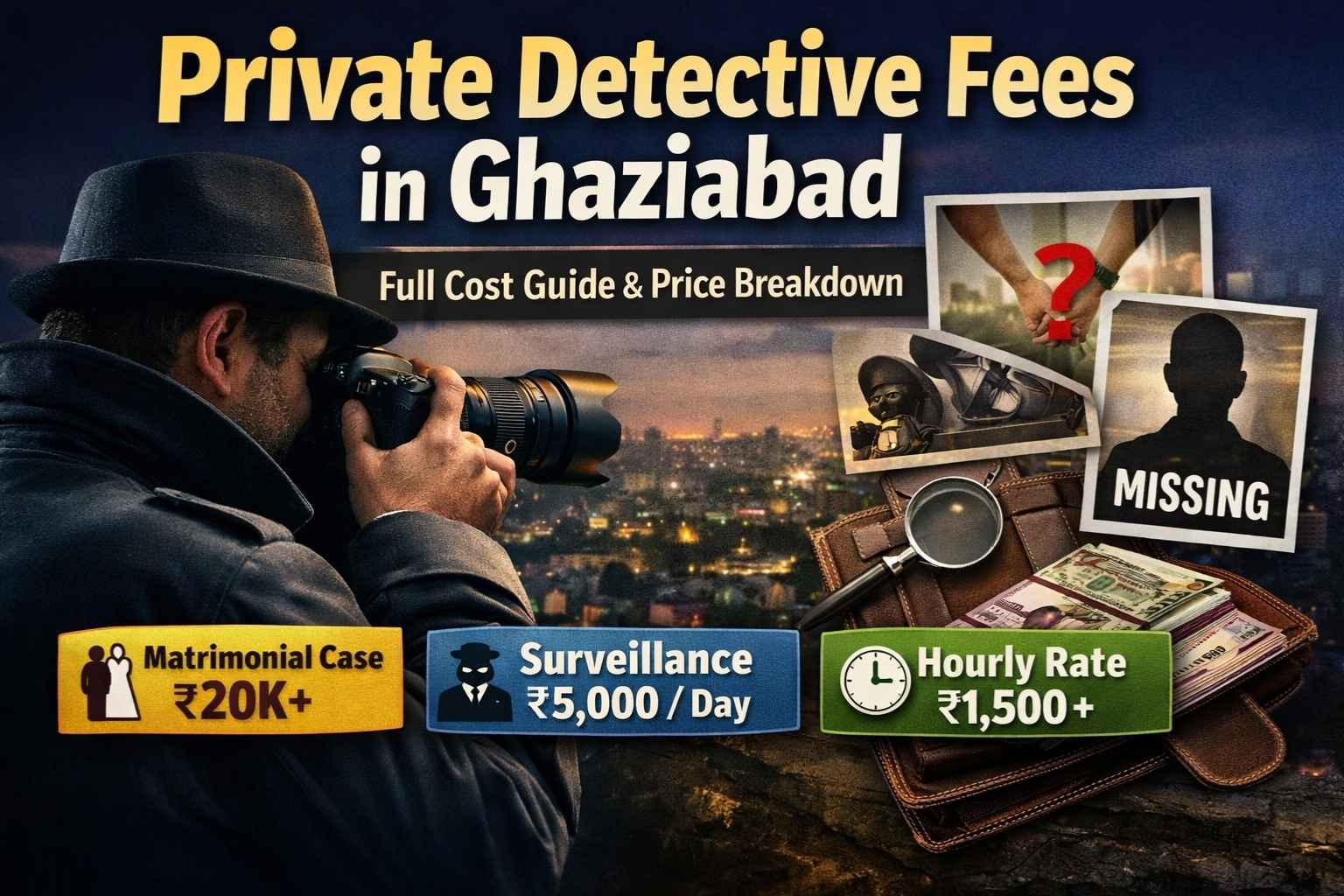 You are currently viewing Private Detective Fees in Ghaziabad – Complete Cost Guide & Charges 2026